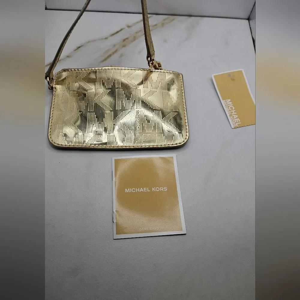 Michael Kors Women's Gold Monogram Wallet - Picture 5 of 7